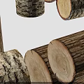 Detailed Realistic Wooden Planks Timber Firewood Logs Stack Combined