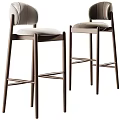 Modern Bar Stools With Wooden Frame And Light Upholstered Seat Backrest