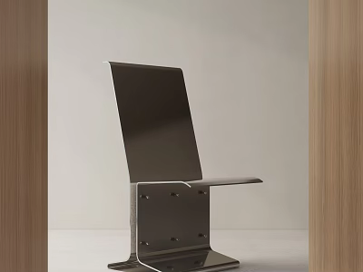 Modern Single Chair With Sleek Metal Frame And Smooth Surface Design 3d model