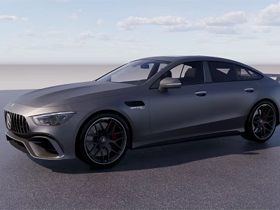 Gray Sports Coupe With Sleek Exterior Design And Black Alloy Wheels 3d model