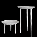 Modern Decorative Tables With Round Tops And Slender Black Gold Legs