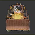 Yellow Heavy Duty Construction Loader With Front Bucket And Large Tires