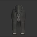 Gray Scaled Reptile Lizard Standing On Shiny Black Surface With Gray Gradient Background 3d model