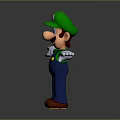 3D Character Design With Green Hat Blue Overalls White Gloves And Outstretched Arms