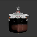 Large Oil Tanker Marine Vessel With Green Deck And Red Hull Structure