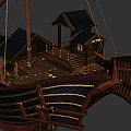 Ancient Chinese Ship Building Ship Fu Ship Sailing Ship Ancient Warship Sailing Ship Fu Ship Wide Ship Sailing Ship 3d model