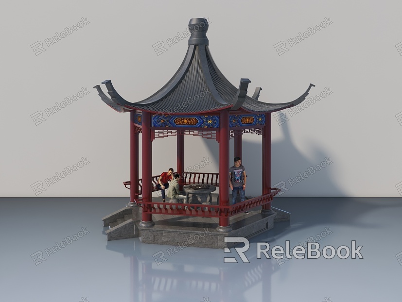 Chinese-style pavilion model