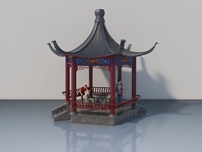 Chinese-style pavilion model