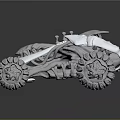 Functional Vehicle With Creative Design And Oversized Off Road Tires 3d model