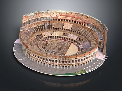 Detailed Ancient Roman Colosseum Model Displaying Architectural Structure And Design Elements 3d model
