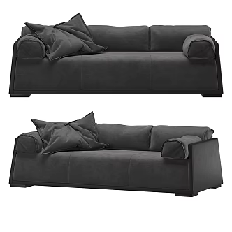 Modern minimalist double sofa 3d model