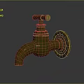 Vintage Style Brass Faucet Wall Mounted Shiny Finish Classic Design Household Item
