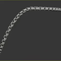 Shiny Silver Chain in Triangular Shape on Dark Background with Reflection