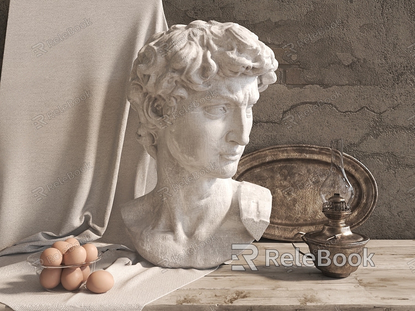 European Style Plaster Head Sculpture of David model