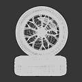 Car Tire with Black Geometric Alloy Wheel and Tread Pattern Design
