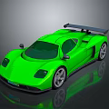 Green Sports Car With Sleek Modern Design Rear Spoiler Aerodynamic Body And Reflective Surface