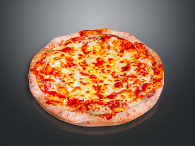 Delicious Baked Pizza With Melted Cheese Tomato Sauce Crispy Crust And Golden Brown Topping 3d model