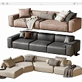 Modern double sofa multiplayer sofa corner sofa 3d model