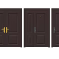 Modern Security Doors With Double And Single Panel Designs For Home Safety 3d model