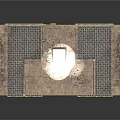 Detailed Ancient Ruin Model With Stone Slabs Grid Sections And Central Square Stone 3d model