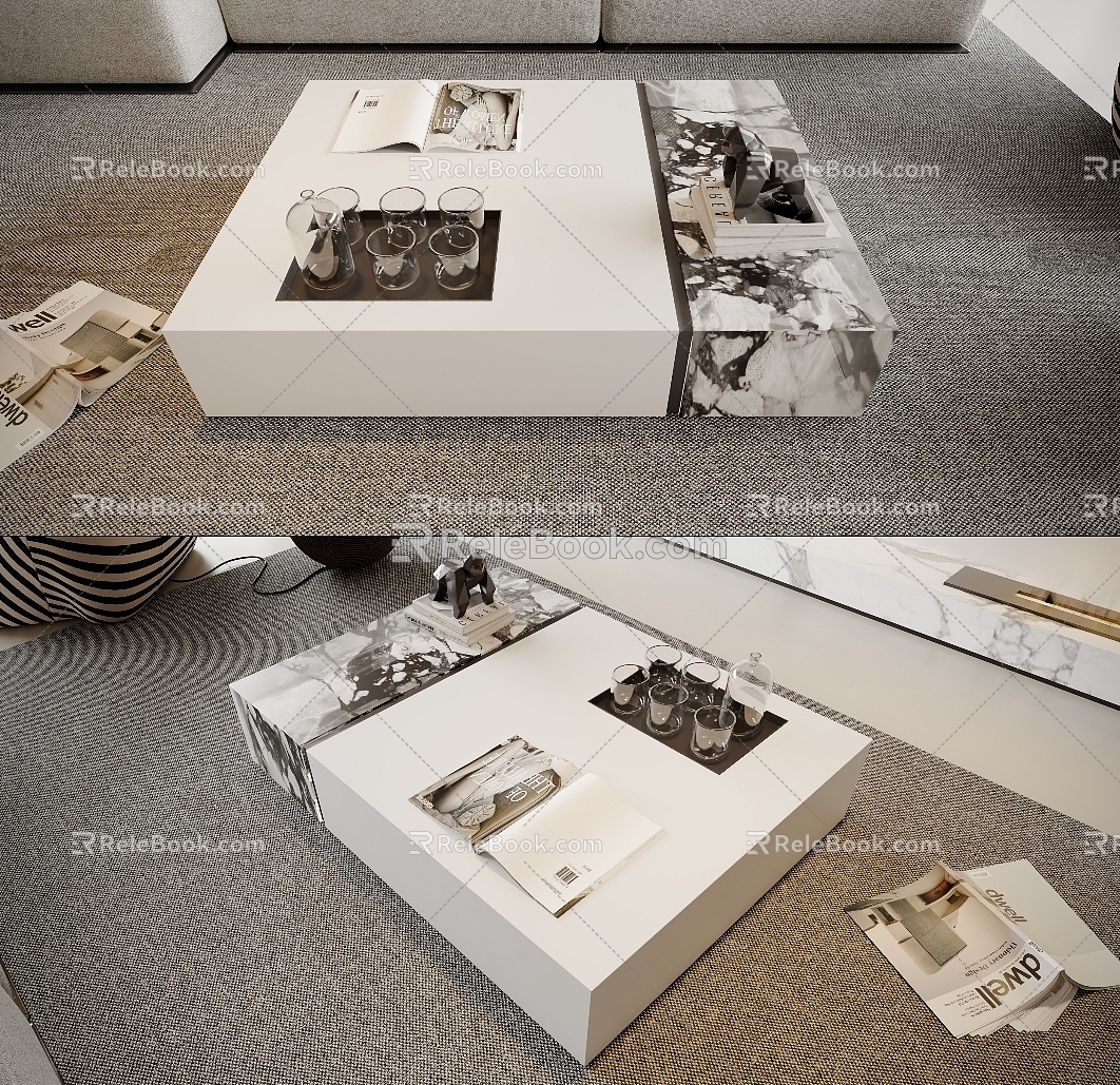 Stone coffee table 3d model