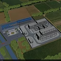 Integrated Road Facilities in Industrial Area with Traffic Lanes Street Lights and Parking Areas
