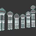 Ancient Architectural Structures With Traditional Domes And Columns Design 3d model