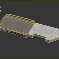 Device Part With Red Yellow Green Indicator Lights Transparent Panel And Metallic Surface