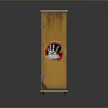 Yellow Wooden Storage Locker Cabinet With Multiple Compartments And Black Graffiti