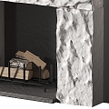 Embedded fireplace firewood pile 3d model