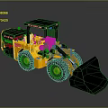 Yellow Construction Loader With Large Bucket Black Tires And 2021 Model 3d model