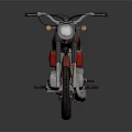 Vintage Red Motorcycle With Black Seat Silver Exhaust And Classic Design
