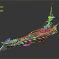 Fantasy Decorative Ship With Elaborate Structure Tall Mast And Colorful Details