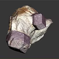 Natural Purple Crystals Cluster Attached To Gray Rock Formation Specimen