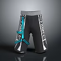 Stylish Black And White Sports Shorts With Blue Straps For Daily Active Wear