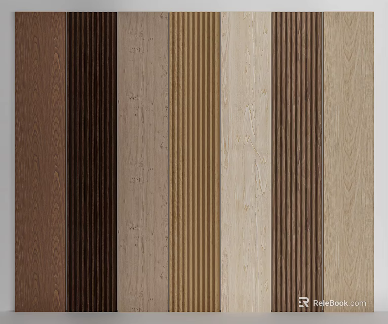Wooden Wall Panels With Various Colors Natural Wood Grains And Modern Designs 3d model 