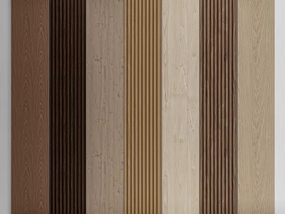 Wooden Wall Panels With Various Colors Natural Wood Grains And Modern Designs 3d model