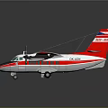 Cosmic Aerospace Spacecraft Model Red White Design RO-40 Twin Engine Wings