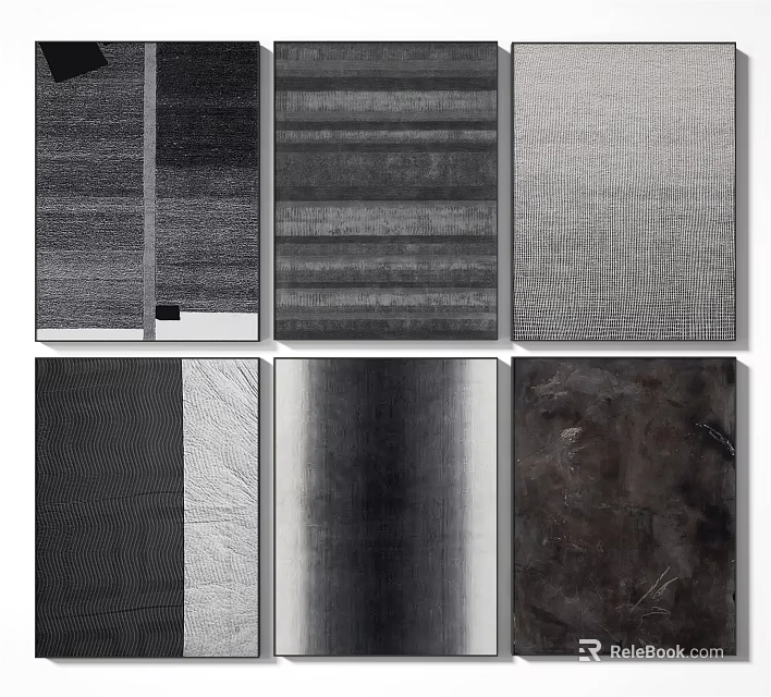 Various Black White Gray Texture Samples For Interior Design Projects 3d model