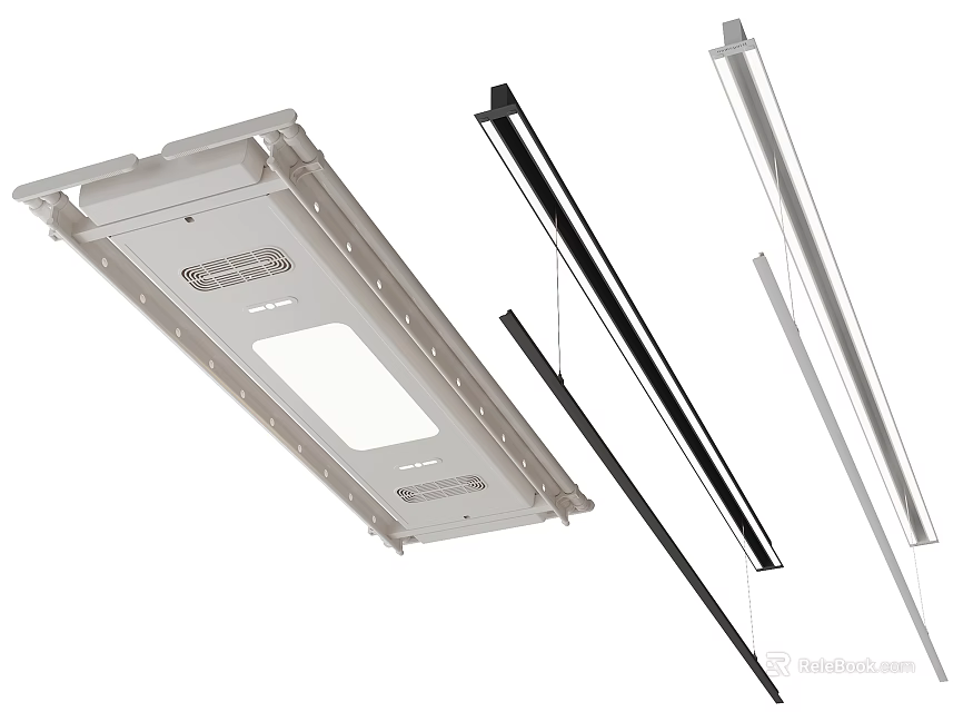 Modern Hanger Systems With Integrated Lighting And Rods 3d model