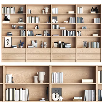 Modern Bookcase Integral Bookcase Combination 3d model