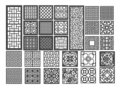 Diverse Lattice Windows Designs with Various Intricate Floral and Geometric Patterns 3d model