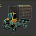 Cartoon Style Truck With Yellow Cab And Gray Cargo Box Design