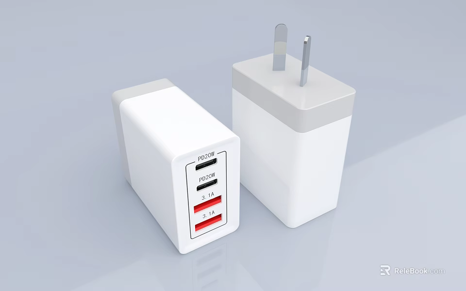 White Switch Panel With USB Ports And Plug Design For Modern Home Use 3d model
