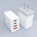White Switch Panel With USB Ports And Plug Design For Modern Home Use 3d model