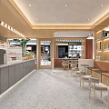 Modern Café Interior Design Featuring Bakery Display Case With Fresh Pastries And Counter