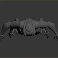 Game Movie Sci Fi Fantasy Character 3D Model With Cat Ears Multiple Arms Gray Body