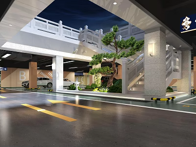 Modern Parking 3d model