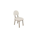 Modern Single Chair With Beige Fabric Upholstery Butterfly Backrest And Wooden Legs