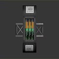 Modern Smart Access Gate With Black Panels Metal Frame And LED Indicators